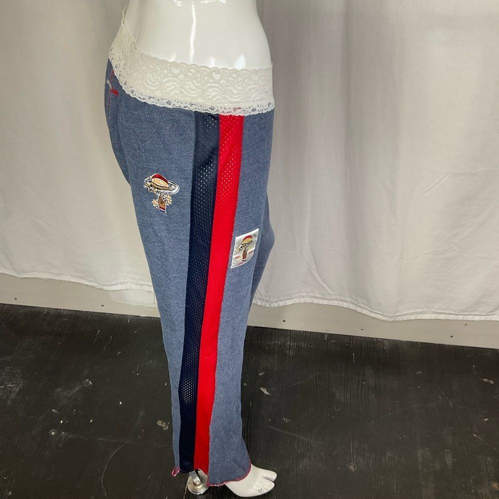 Harlem Globetrotters Blue Red Lace Waist Jersey Pants Joggers Size M - Picture 7 of 10